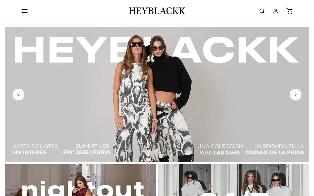 HeyBlack website, apparel e-commerce