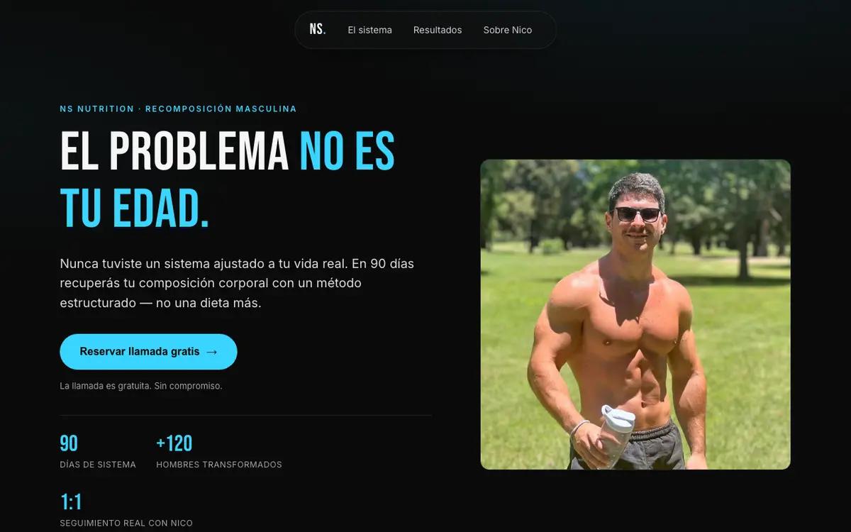 Nicolás Stoppiello website, sports nutrition